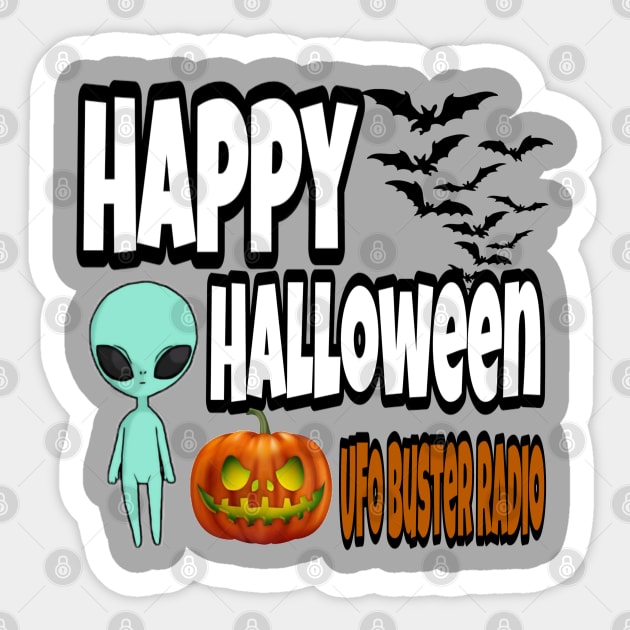 UFO Buster Radio - Alien Halloween Sticker by UFOBusterRadio42